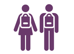 Kids with backpacks clipart