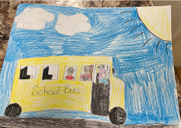 Student Art - Hand Drawn School Bus