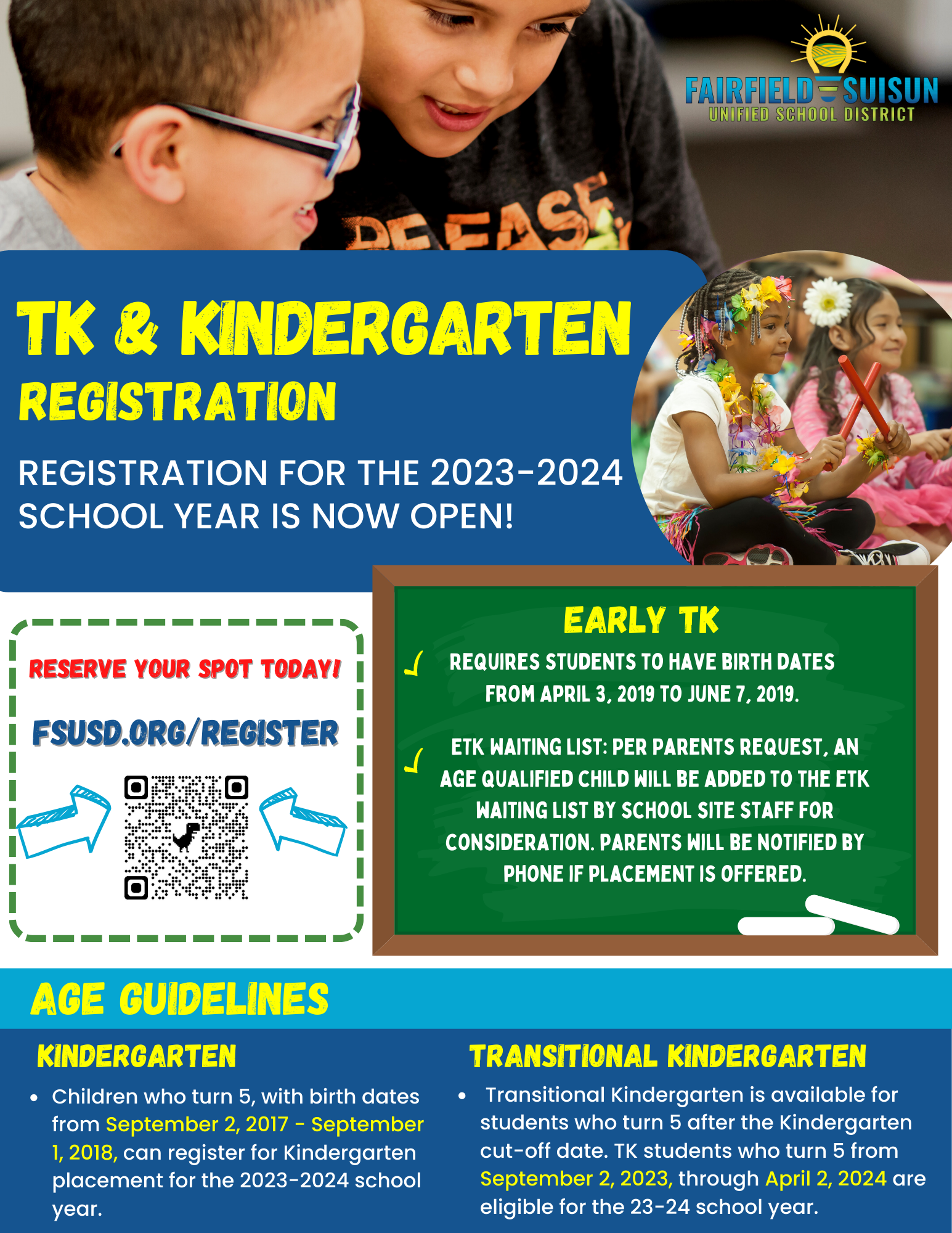 Transitional kindergarten fairfield suisun unified school district