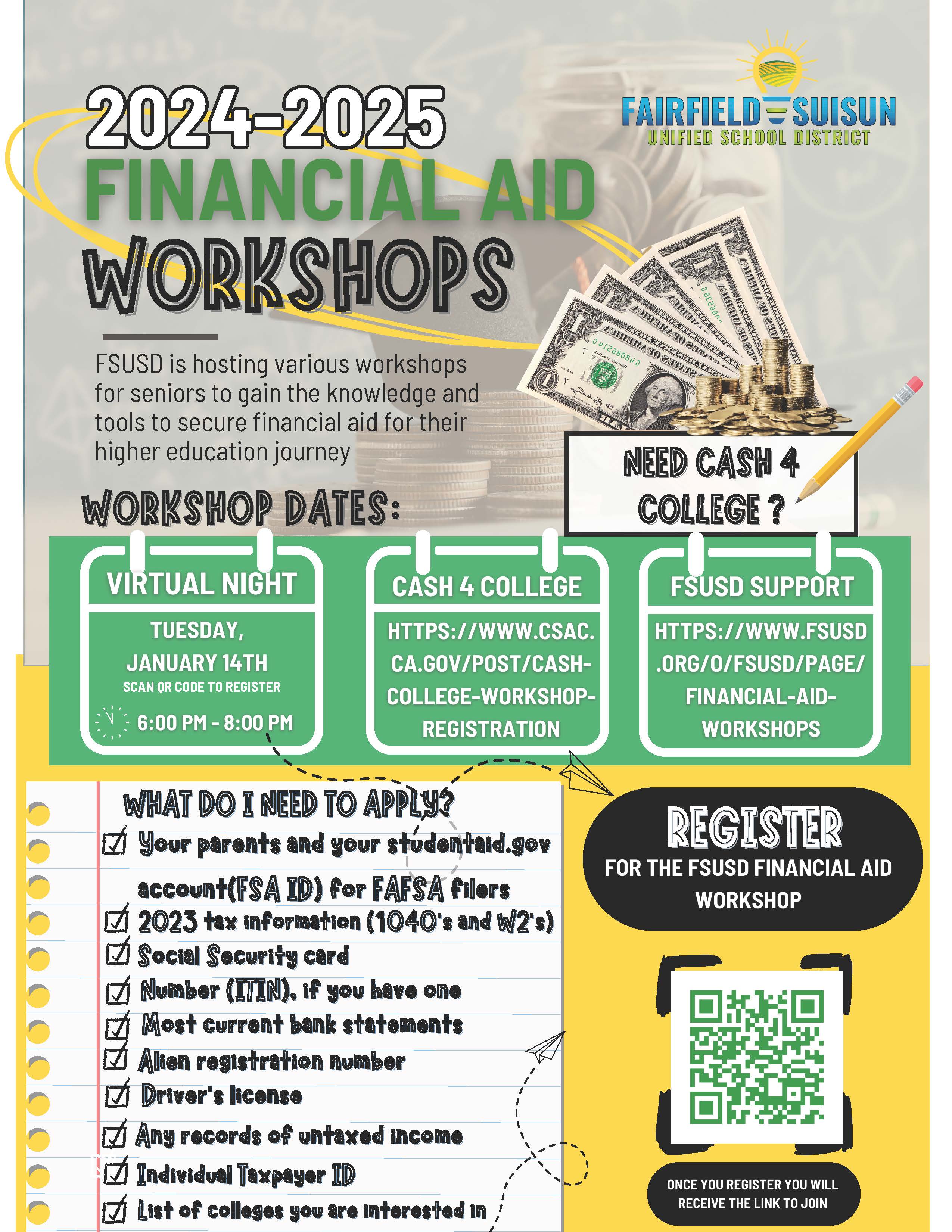 2024-2025 Financial Aid Workshops