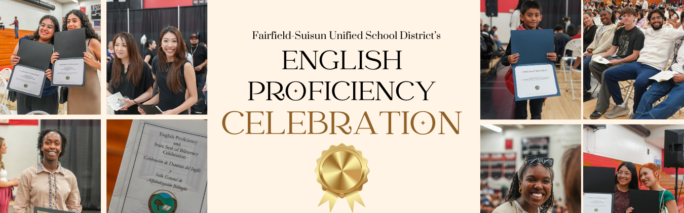 Kids holding up their Certificate of Proficiency in the English Language