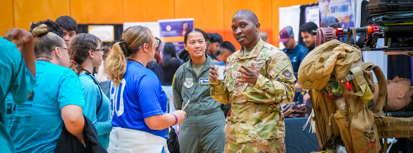 Military speaking to FSUSD students