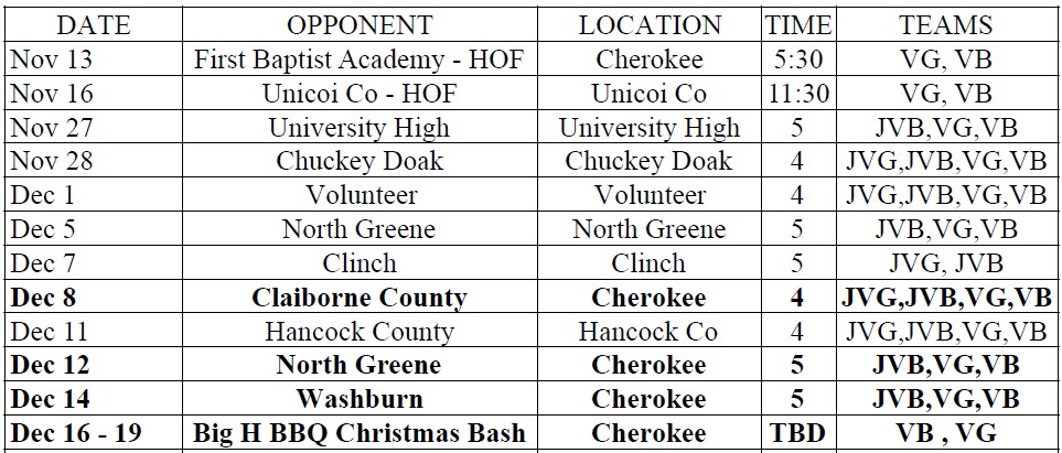 basketball schedule