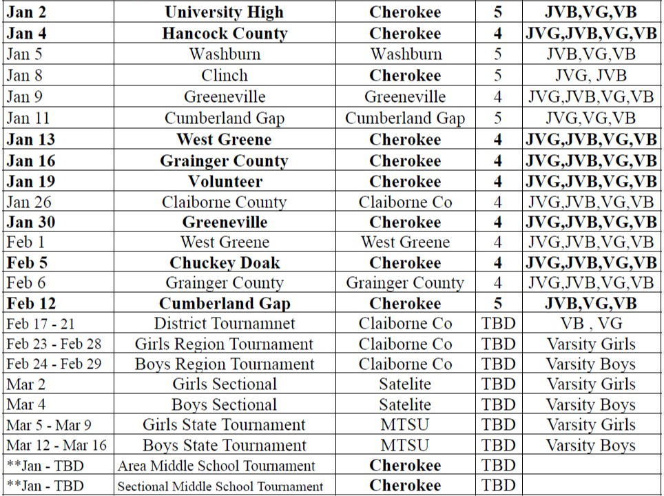 basketball schedule