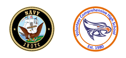 Navy JROTC and Volunteer High School logos and link