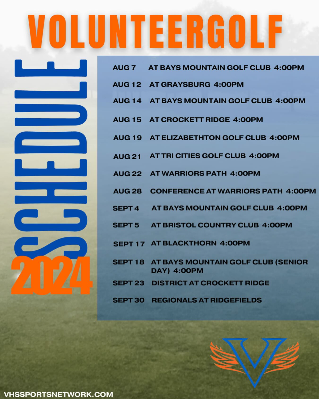 2024 Golf Schedule