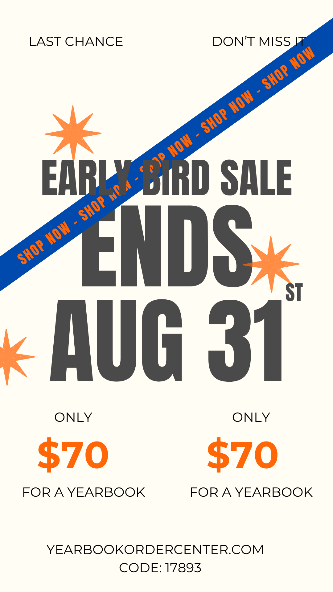 early bird deadline monday
