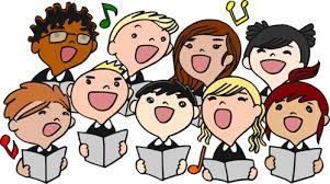 Cartoon kids singing