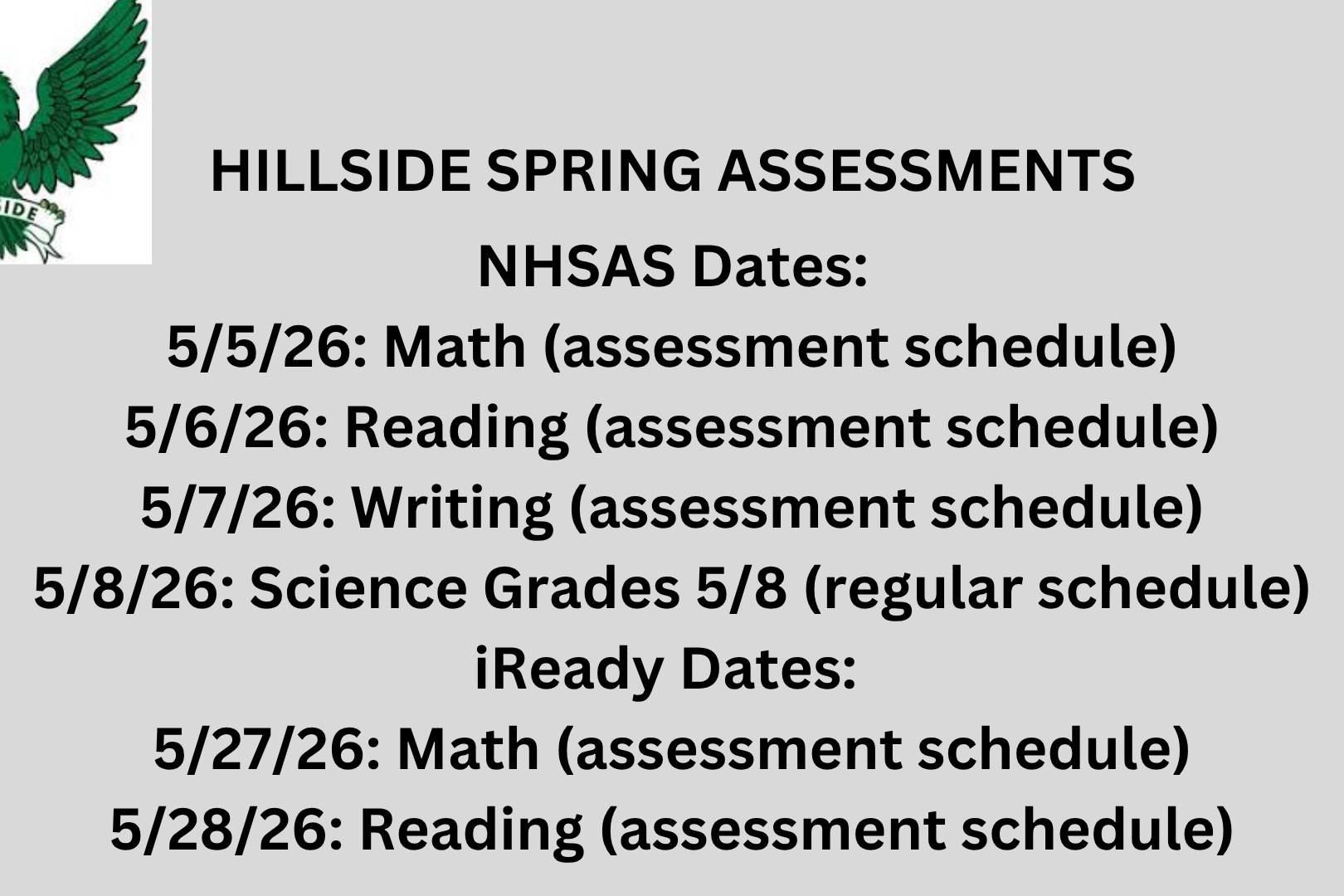 spring testing dates