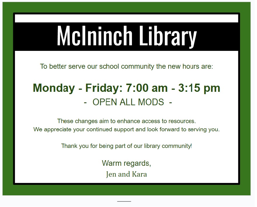 new hours announcement