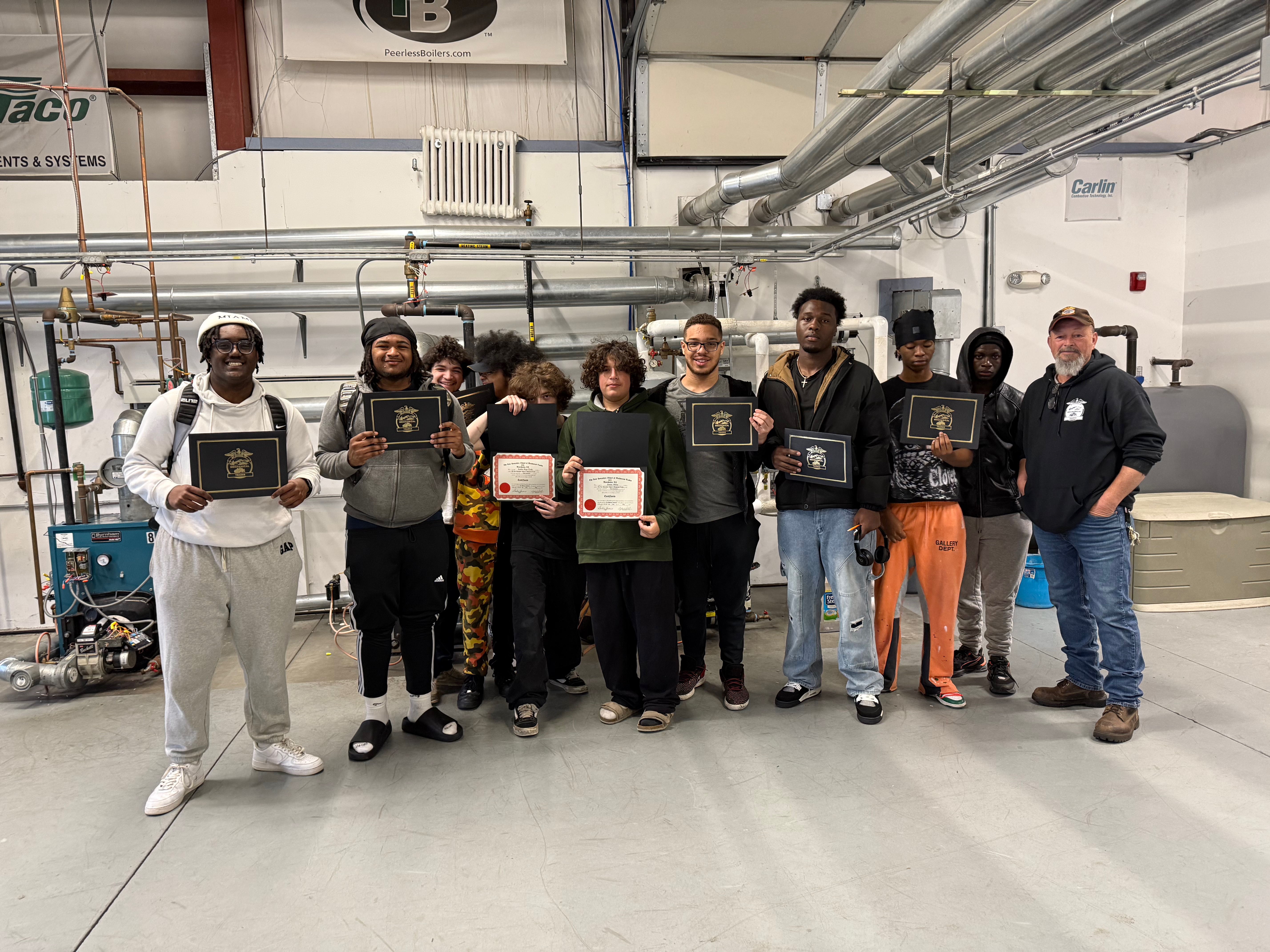 Trade School Students With Certificates