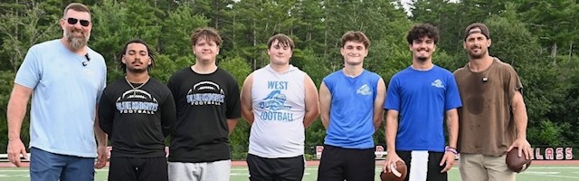 Football players learn from Patriots legends
