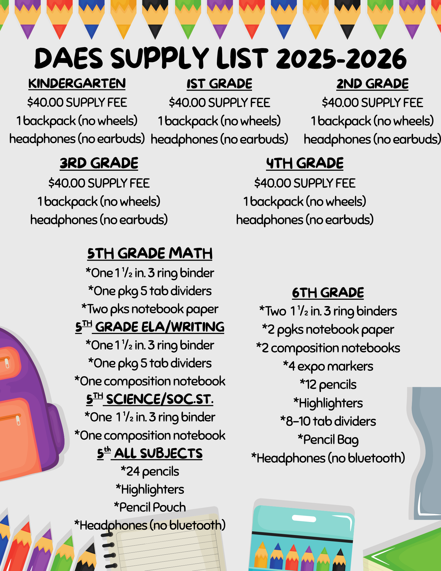 25-26 Supply List