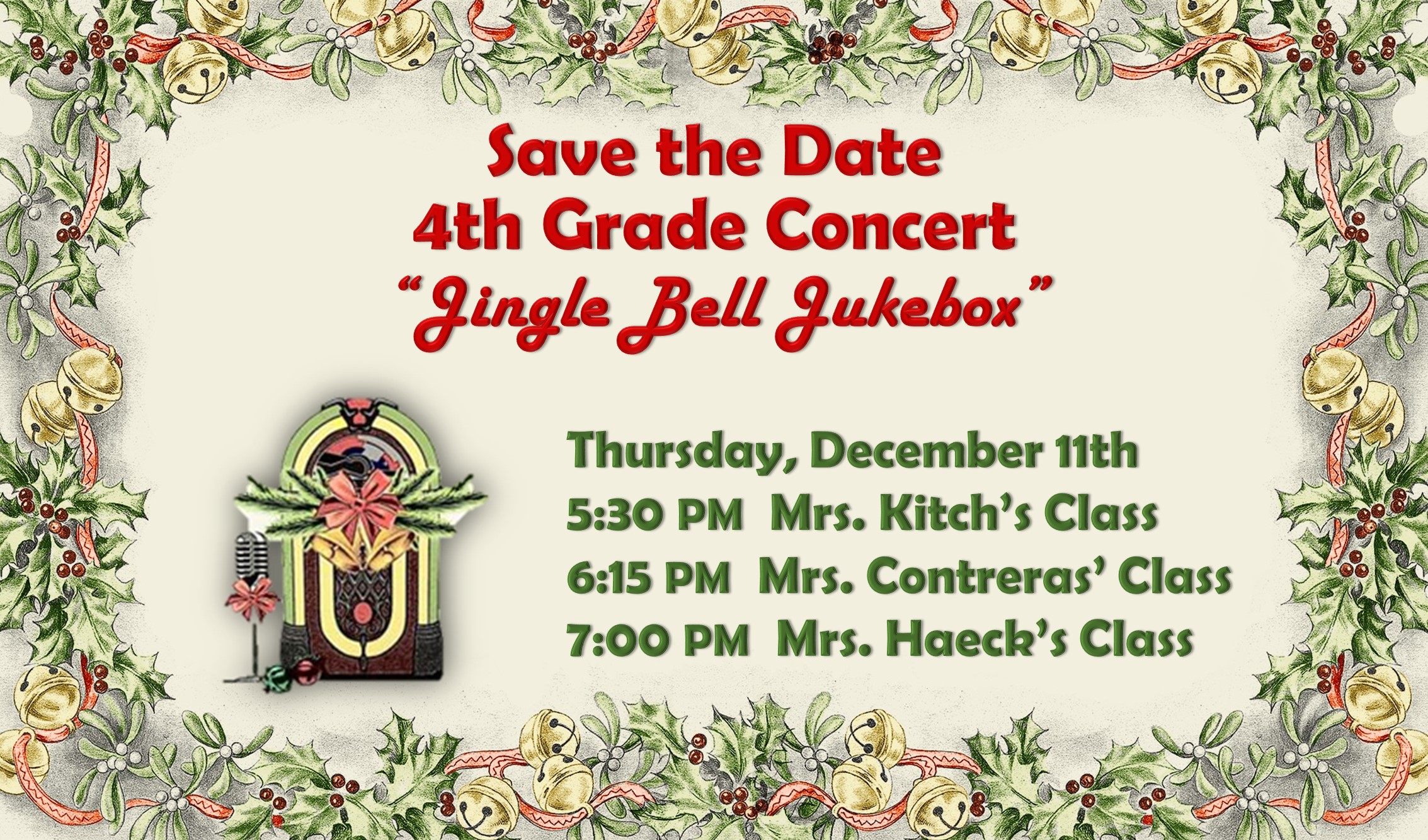 4th grade Concert Save the Date