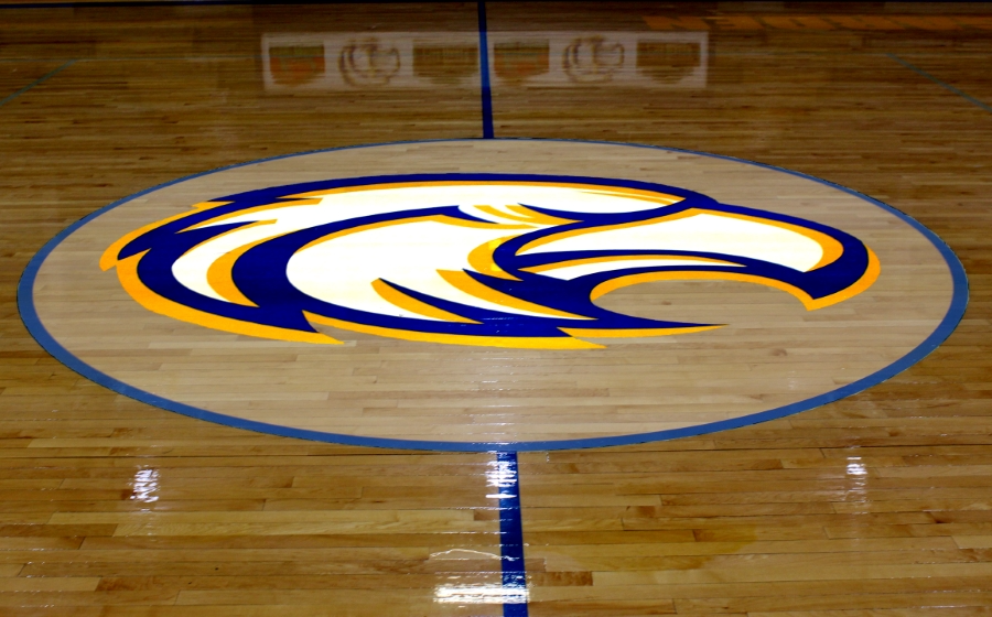 center court with school logo