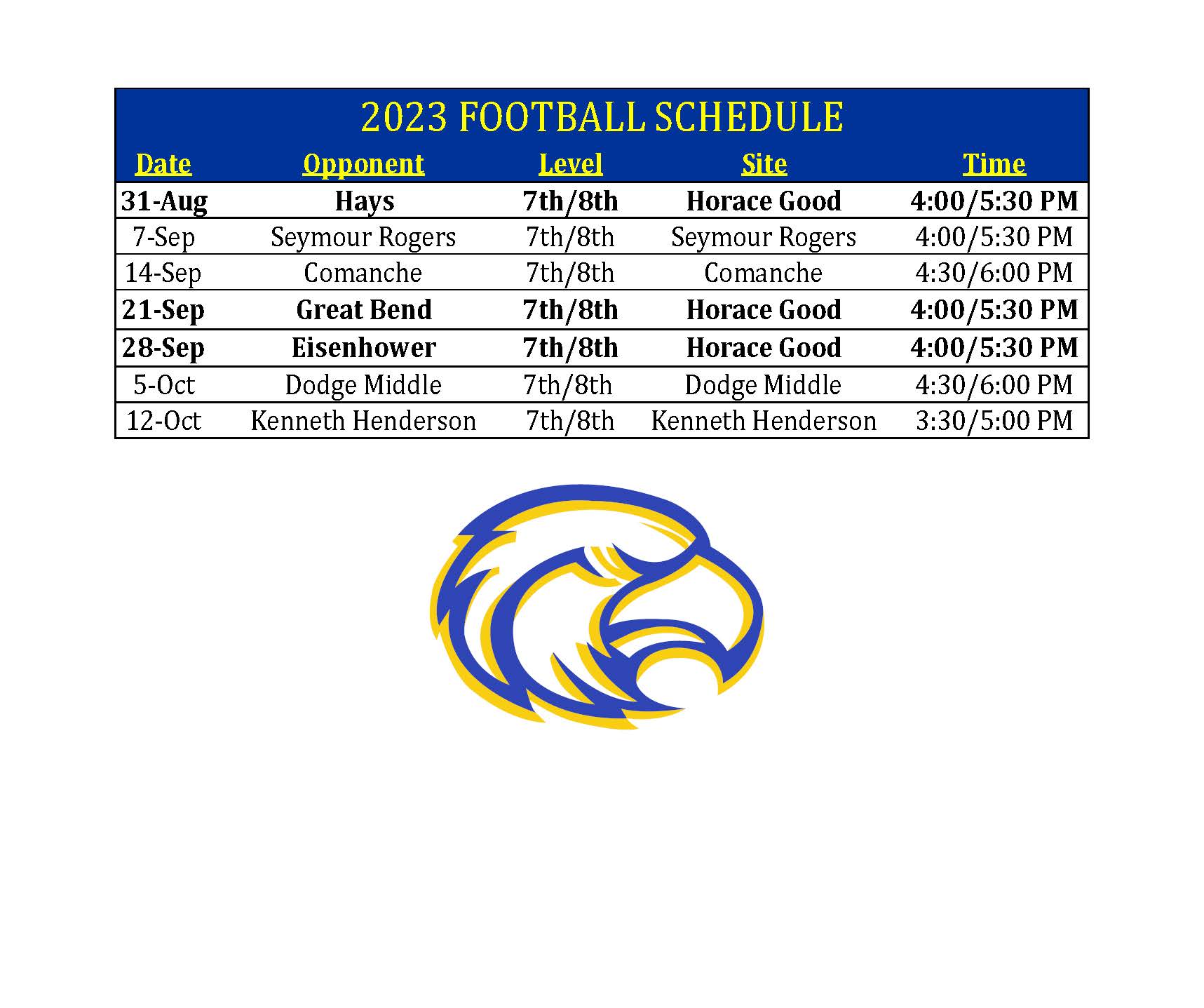 Football | Horace Good Middle School