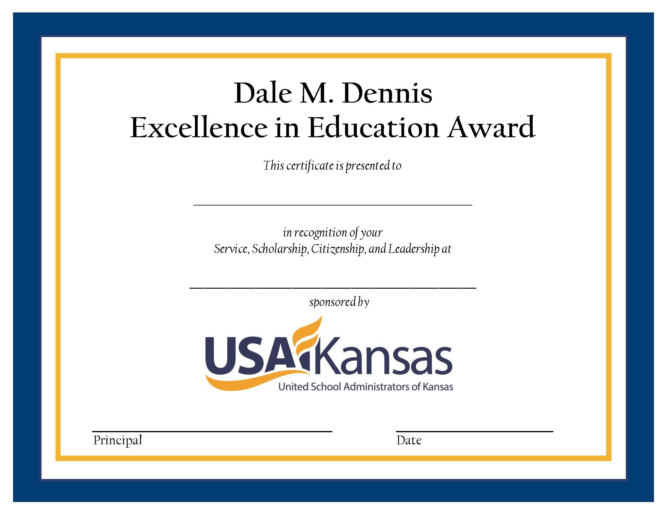 Dale M. Dennis Excellence in Education Award