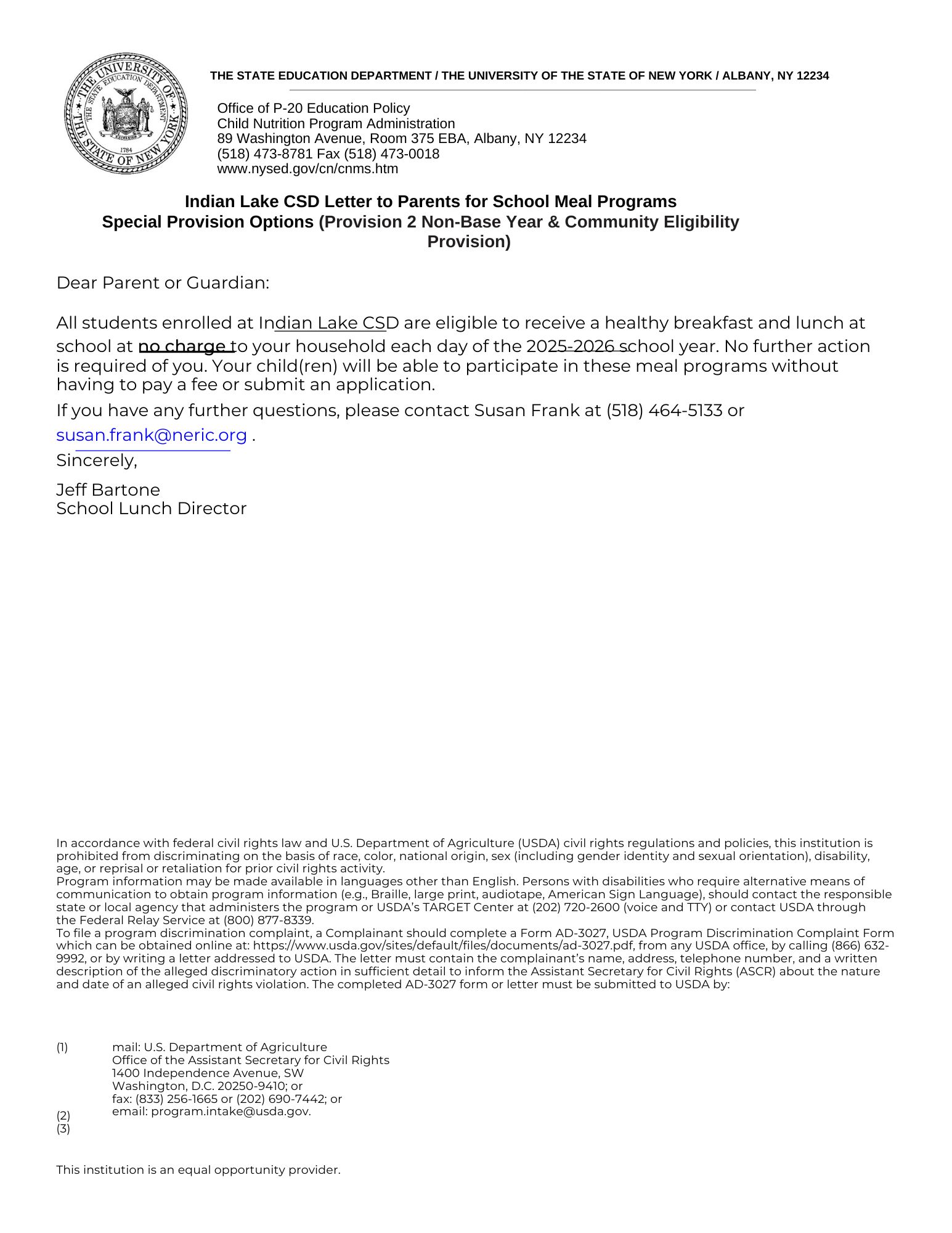 Parent Letter