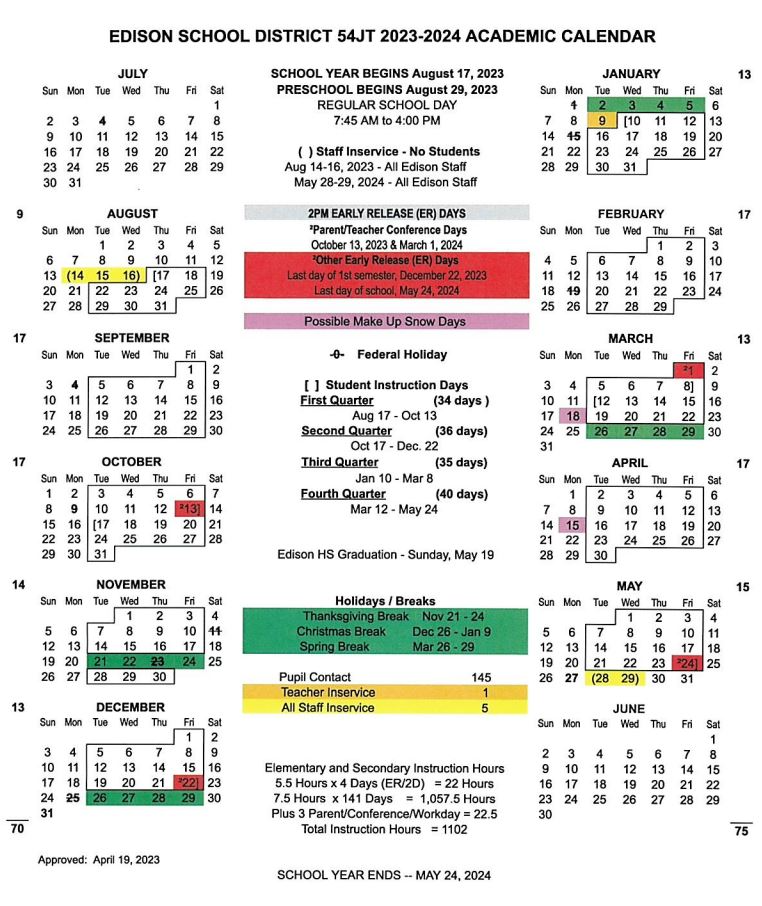 District Calendar 2023-2024