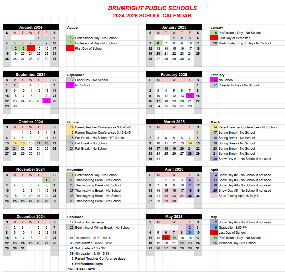 School Calendars 