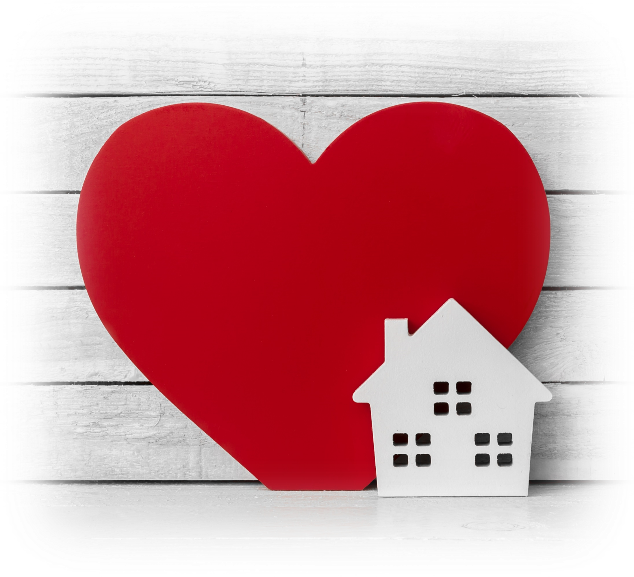 red heart with house image