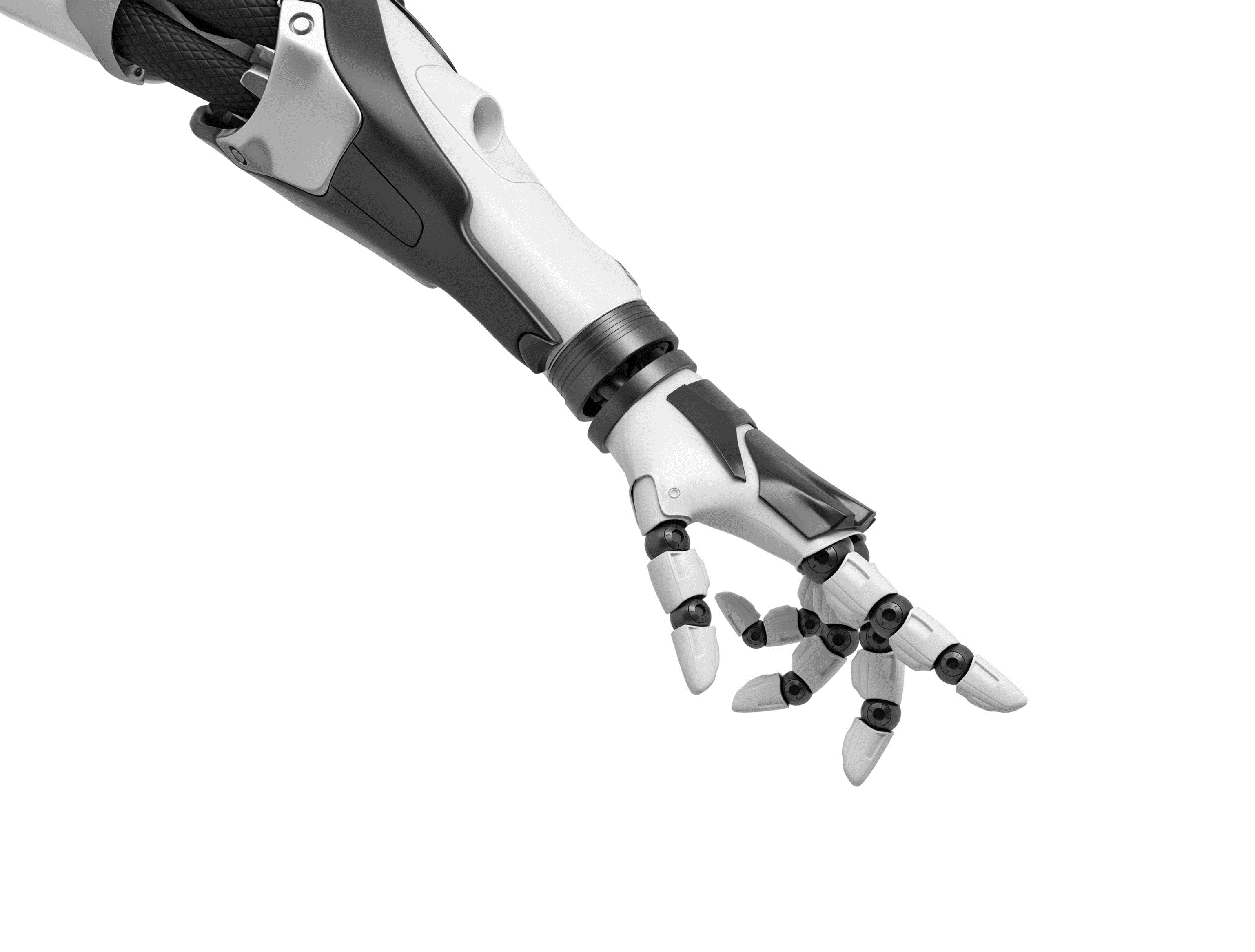 Artificial Intelligence robotic arm with pointing finger