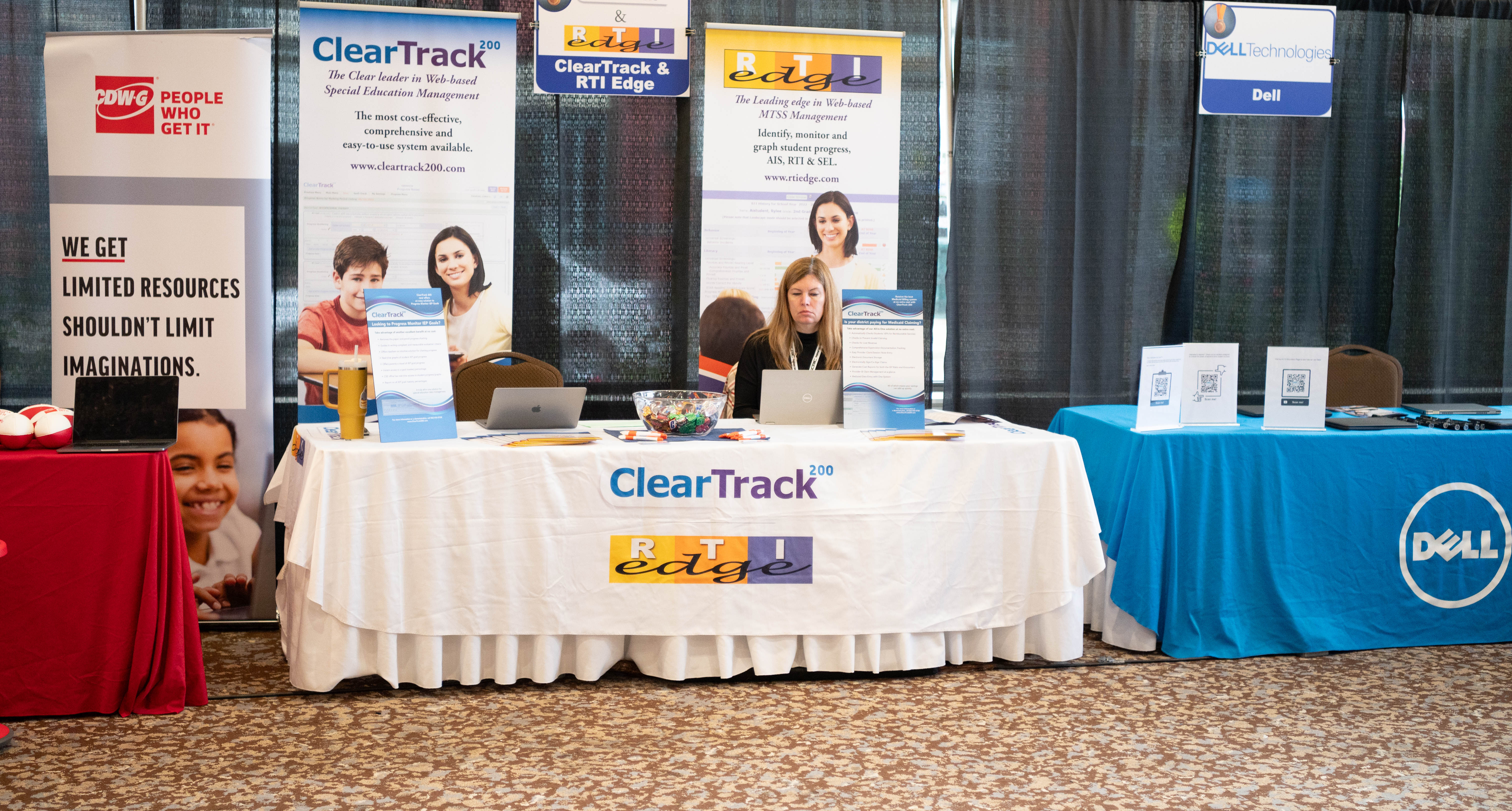 ClearTrack table set up in hallway