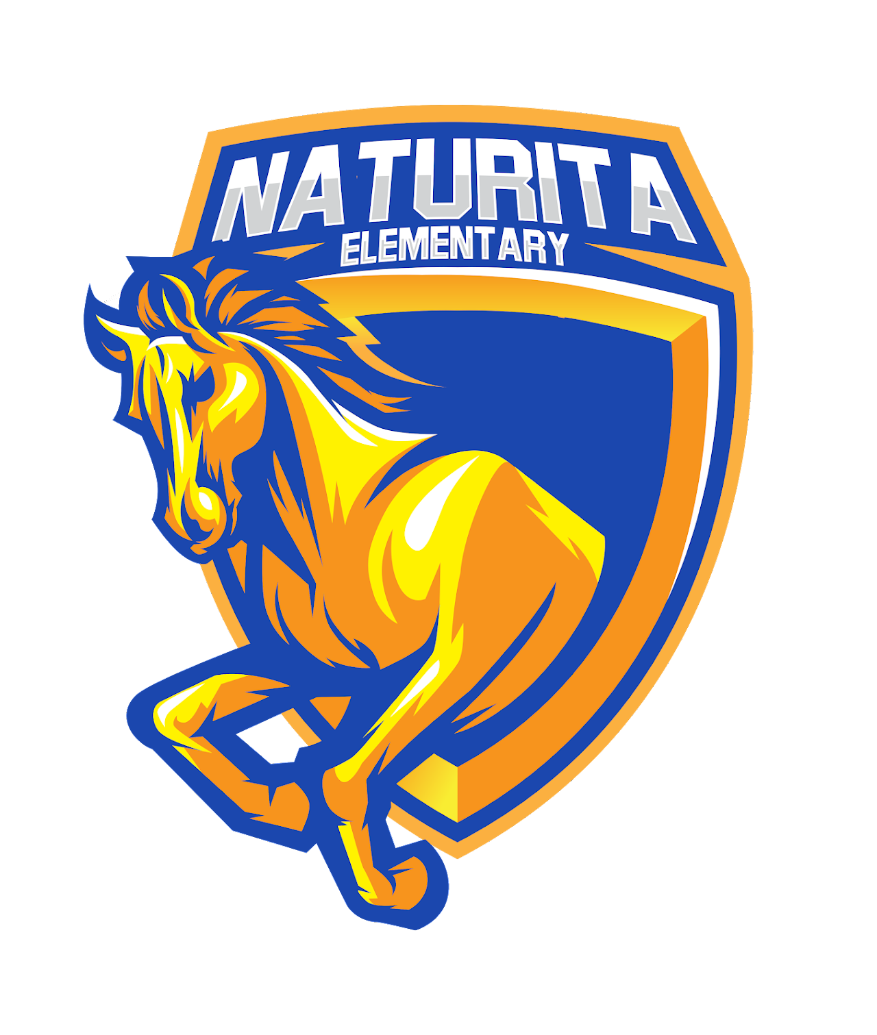naturita elementary with a blue and gold horse