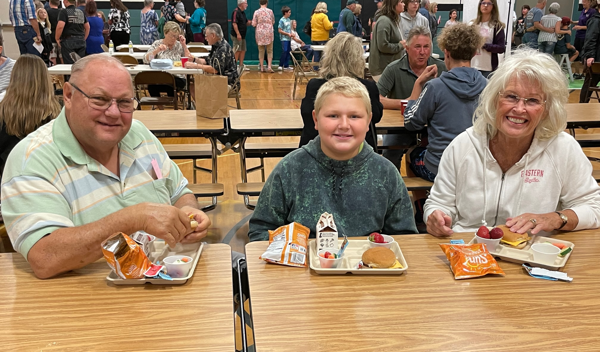 Students at grandparents day