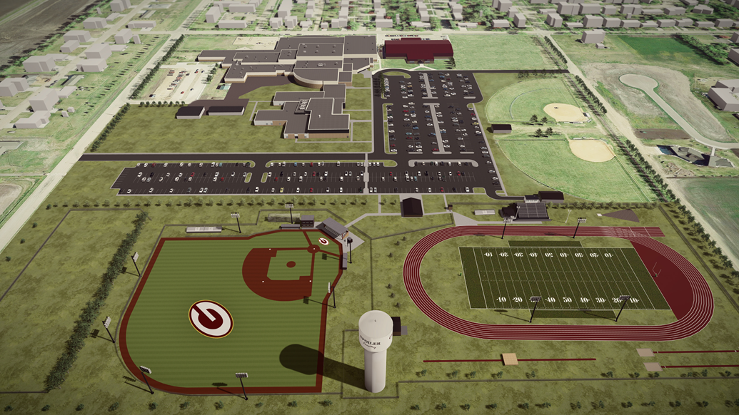 A bird's eye view of the Grafton Athletic facilities