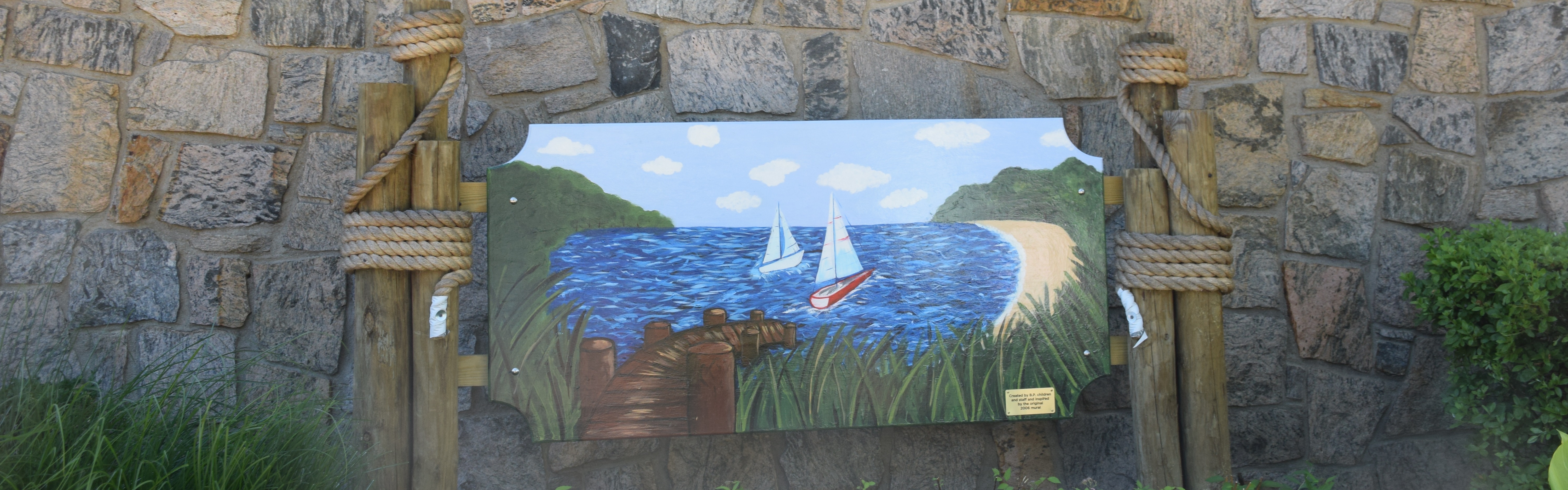 The new mural at Bayville Primary School, created by students and staff and inspired by the story of former student Matthew Fetzer.