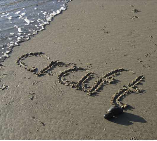 The word craft written in sand