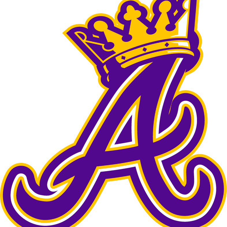 a purple letter A with a crown