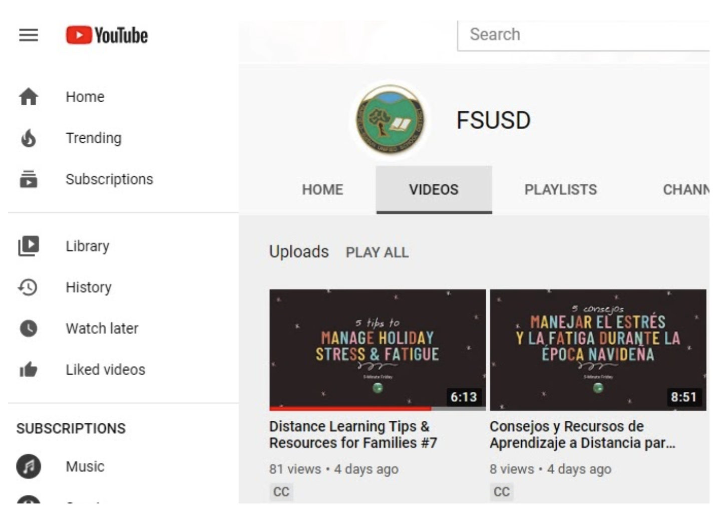 Photo of FSUSD youtube channel