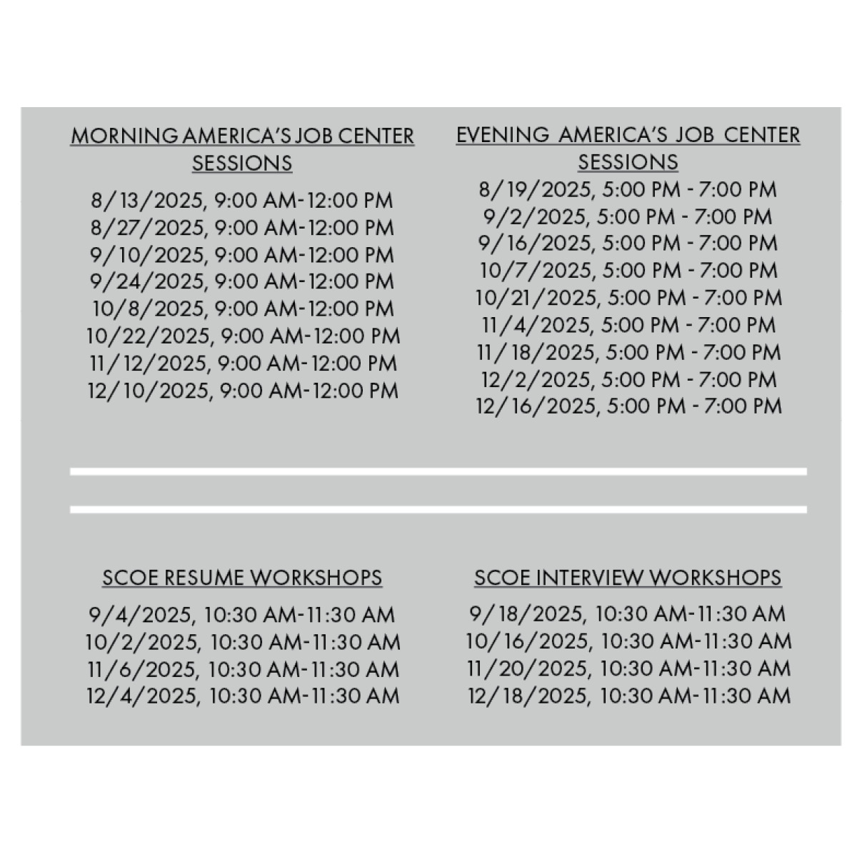 Job Seeker Services