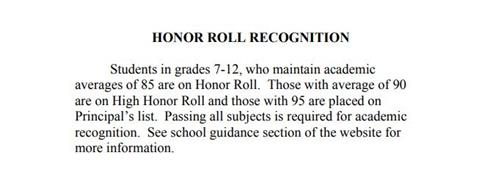 Honor Roll Information