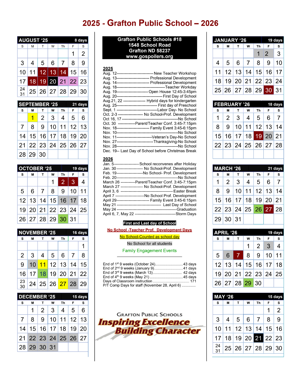 25-26 District Calendar