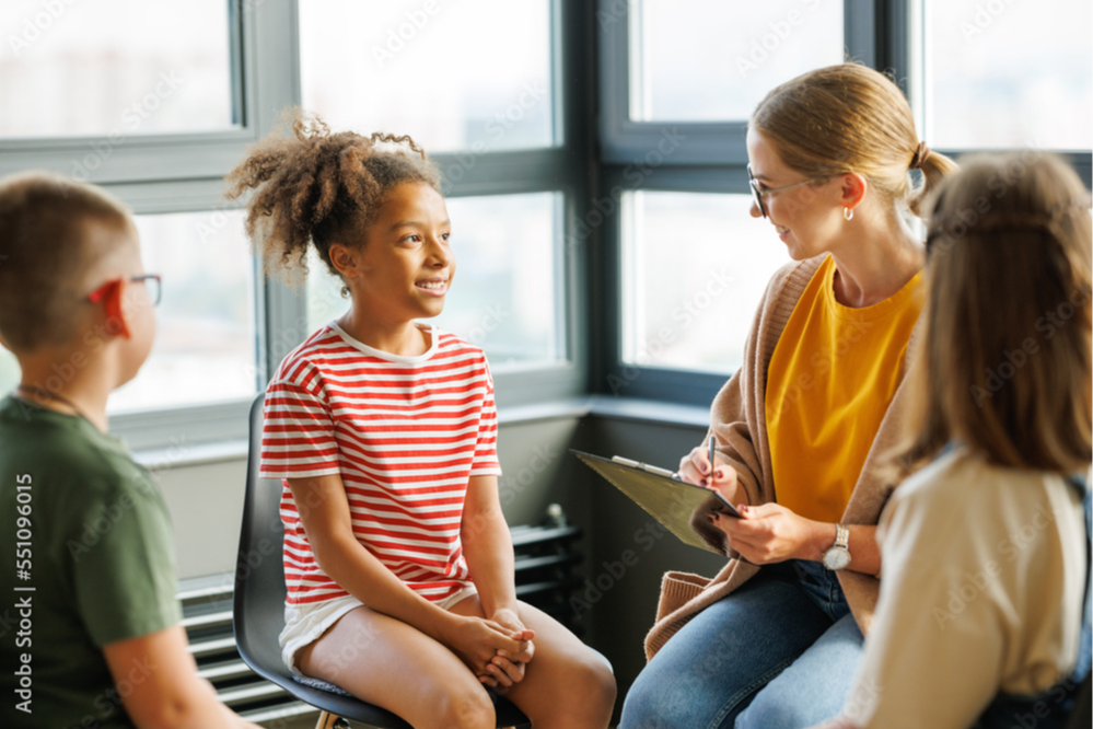 students learning