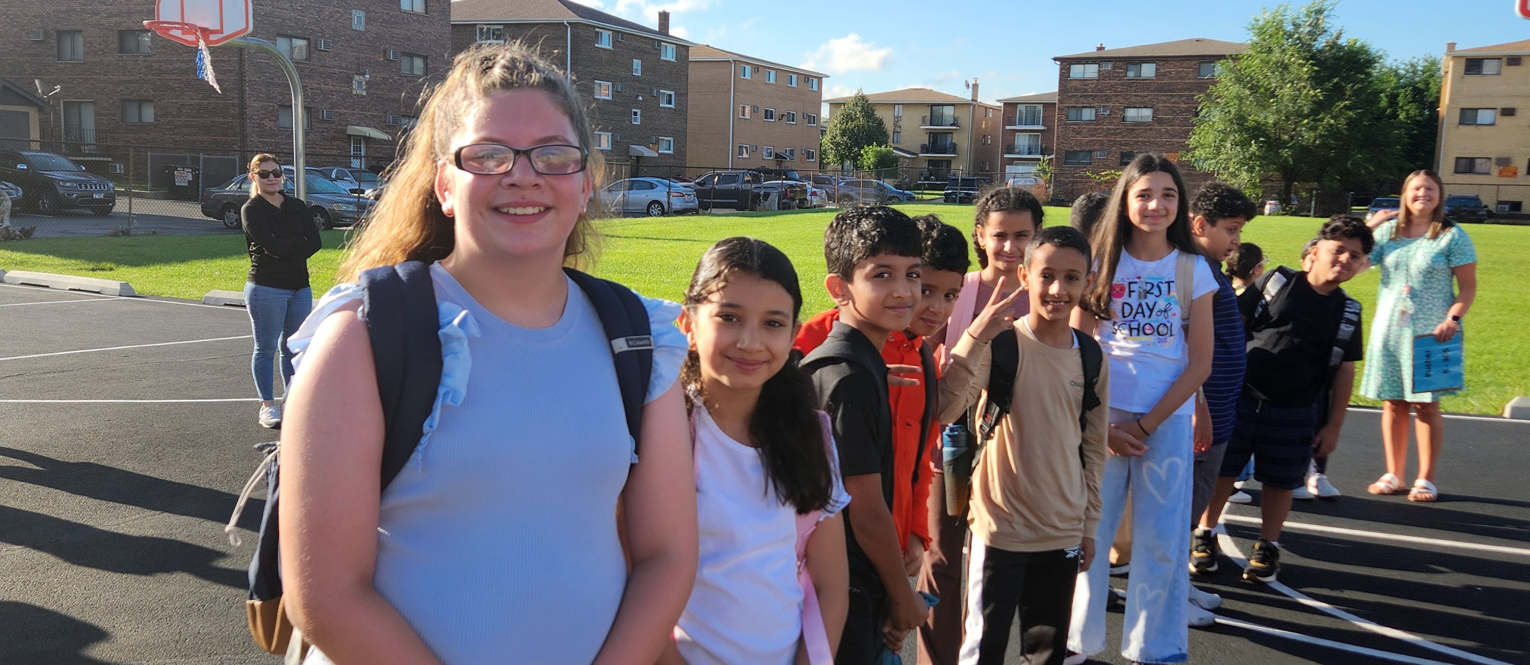A group of students