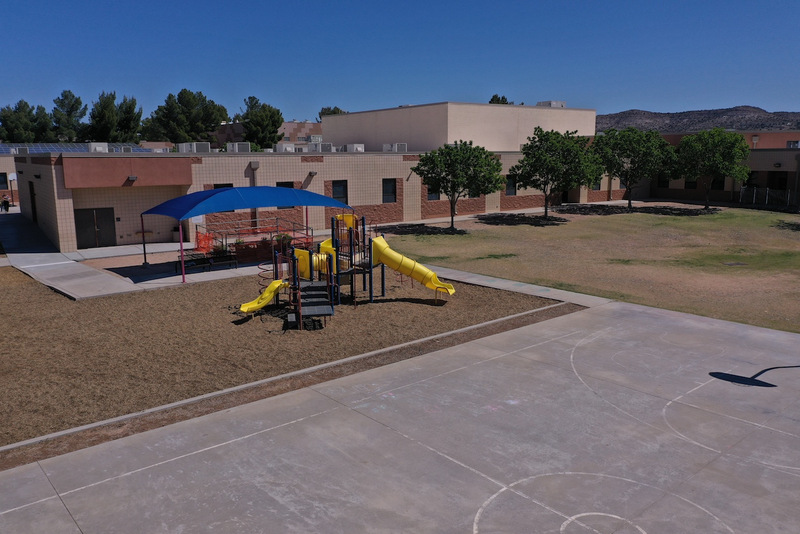 drone picture of the outside of Camp verde's school