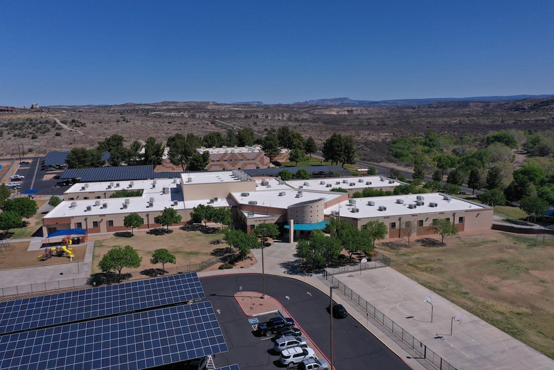 drone picture of the outside of Camp verde's school