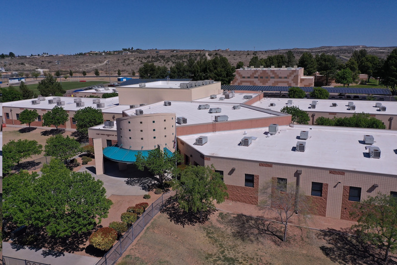 drone picture of the outside of Camp verde's school