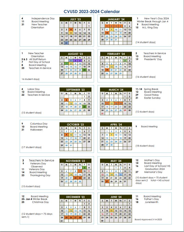 School Calendars | Camp Verde Elementary School