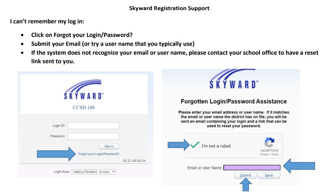 Skyward Registration Support