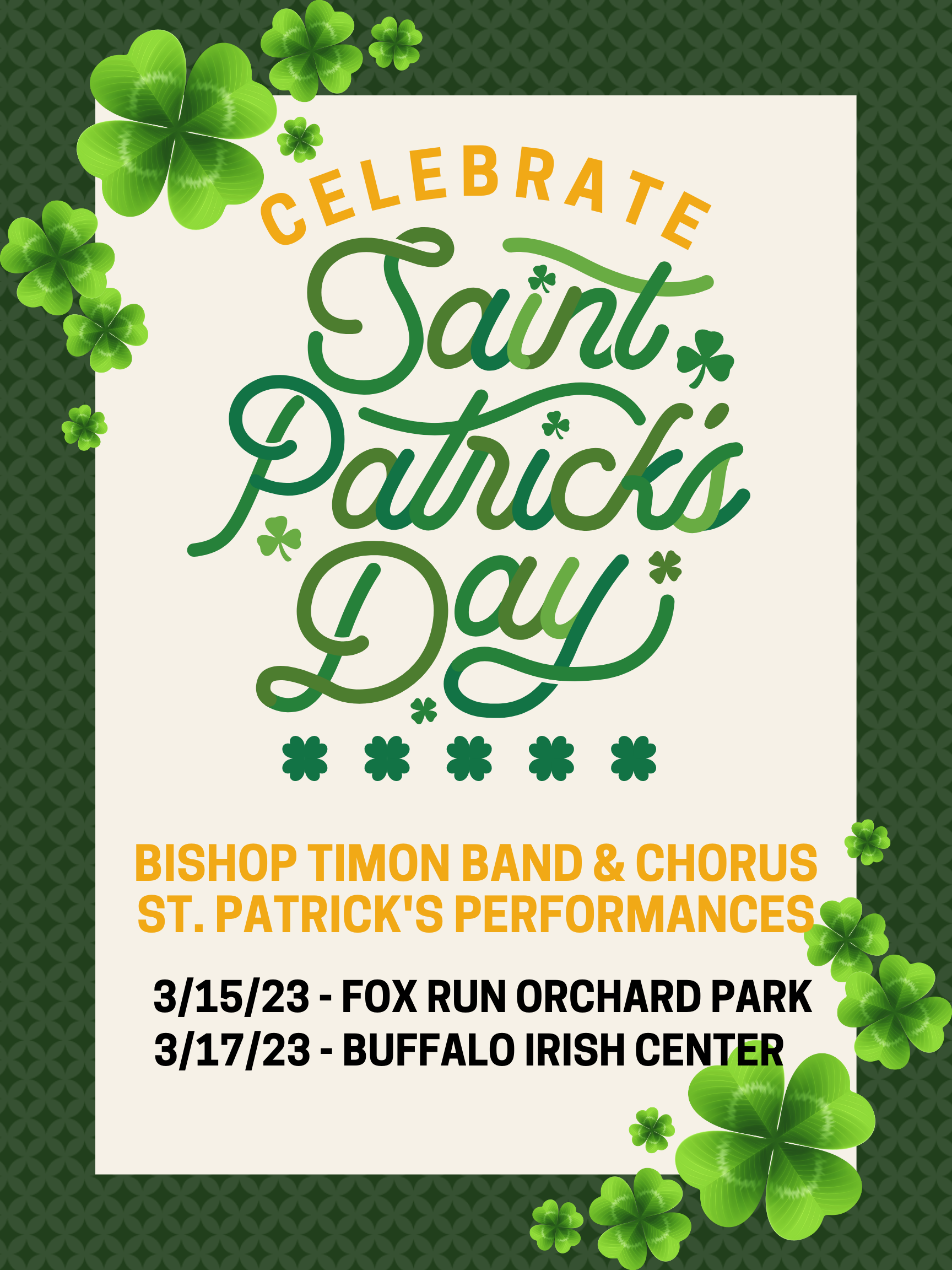 Bishop Timon Choir & Band St. Patricks Celebrations