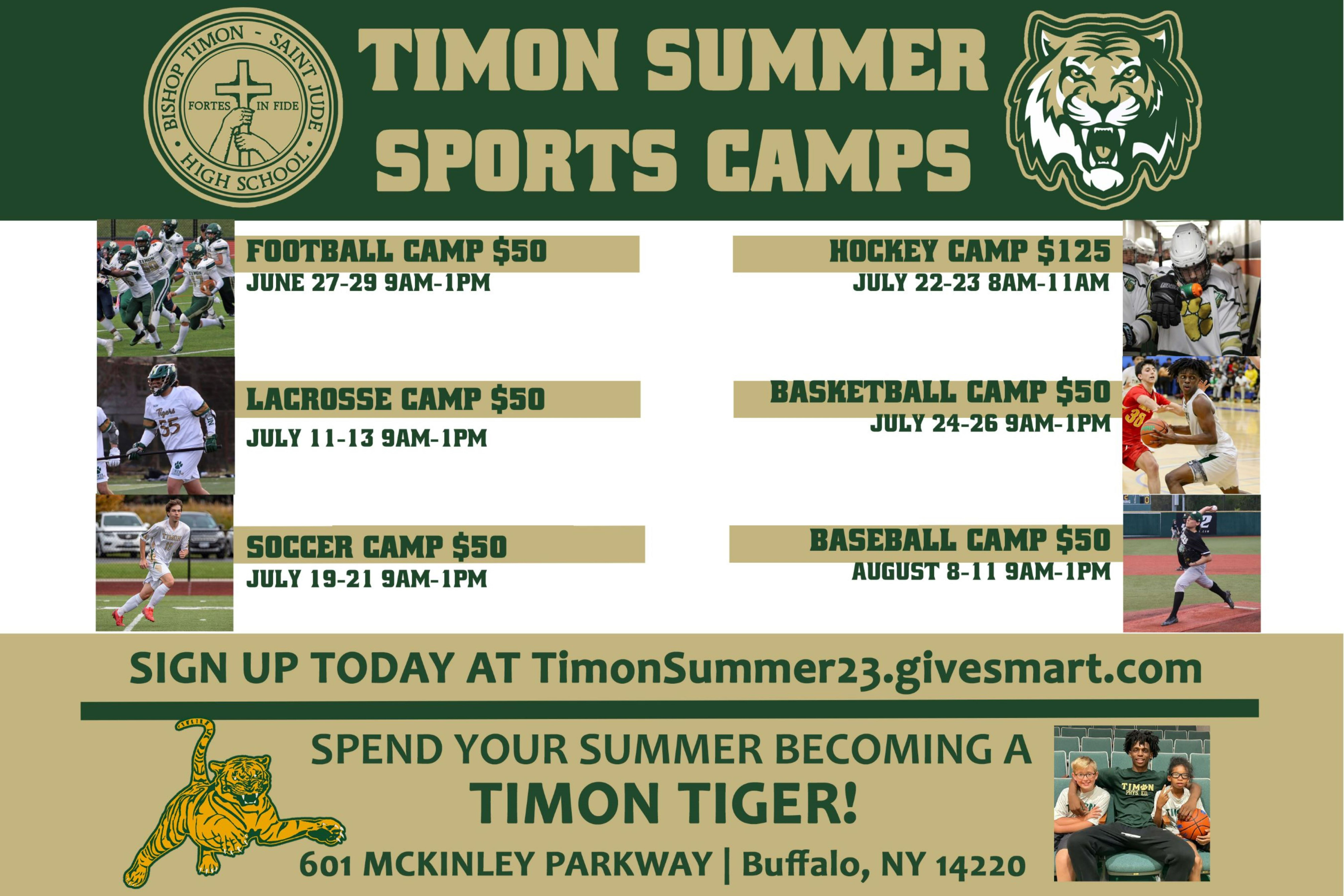 Timon Summer Sports Camps schedule
