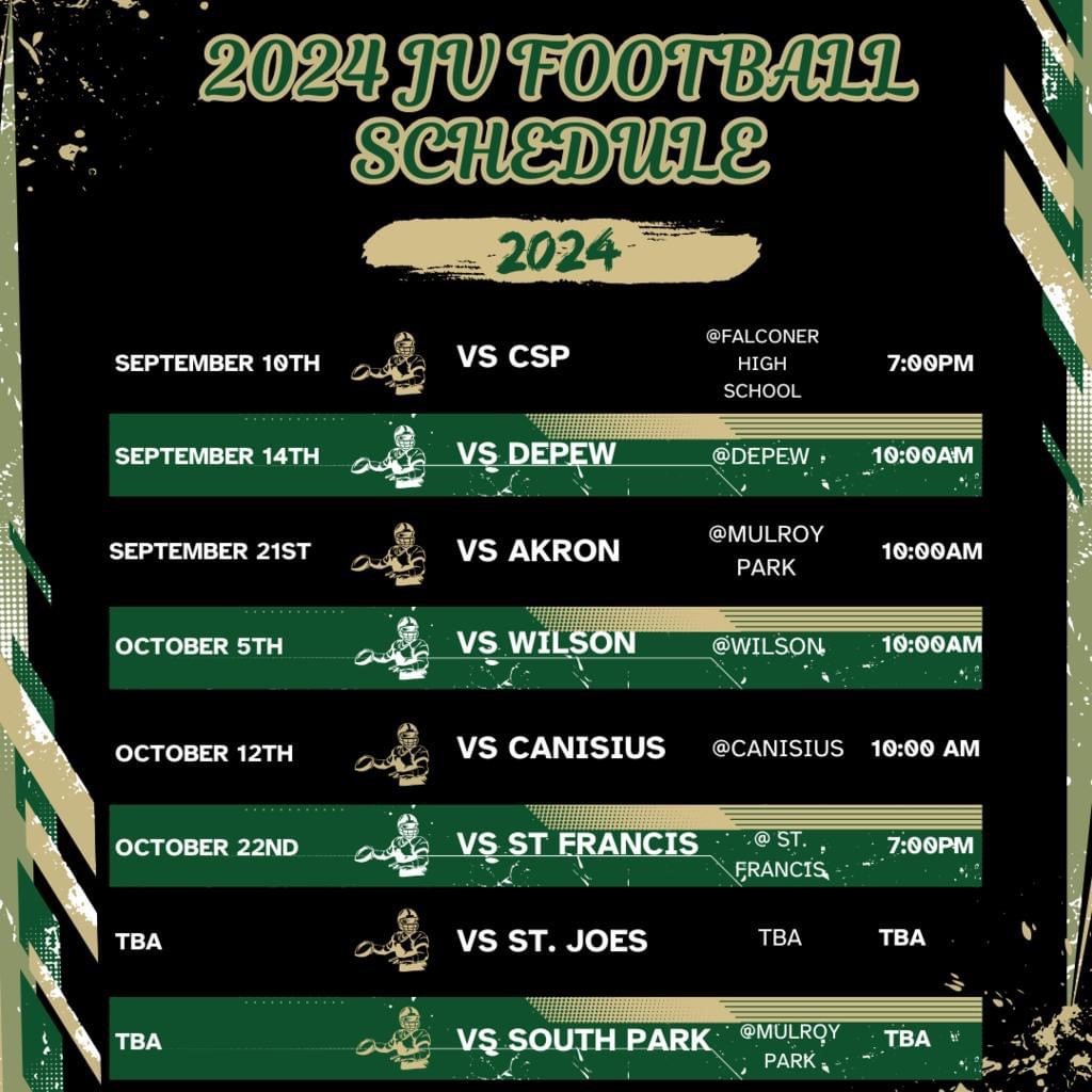 Bishop Timon - 24 JV Football Schedule 