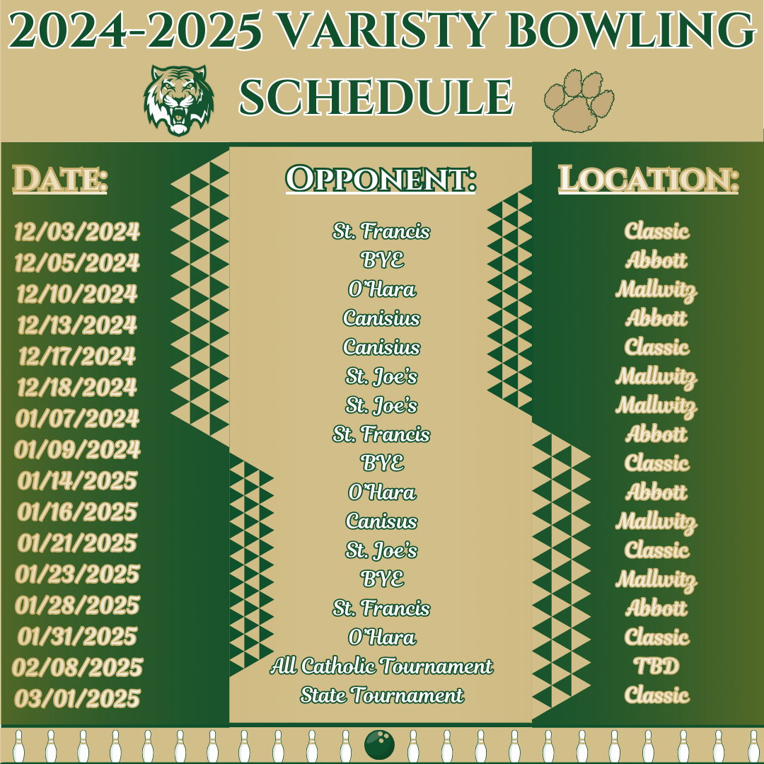 Bishop Timon - Bowling Team Schedule