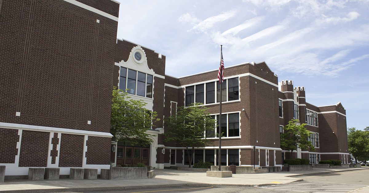 front of High School building 