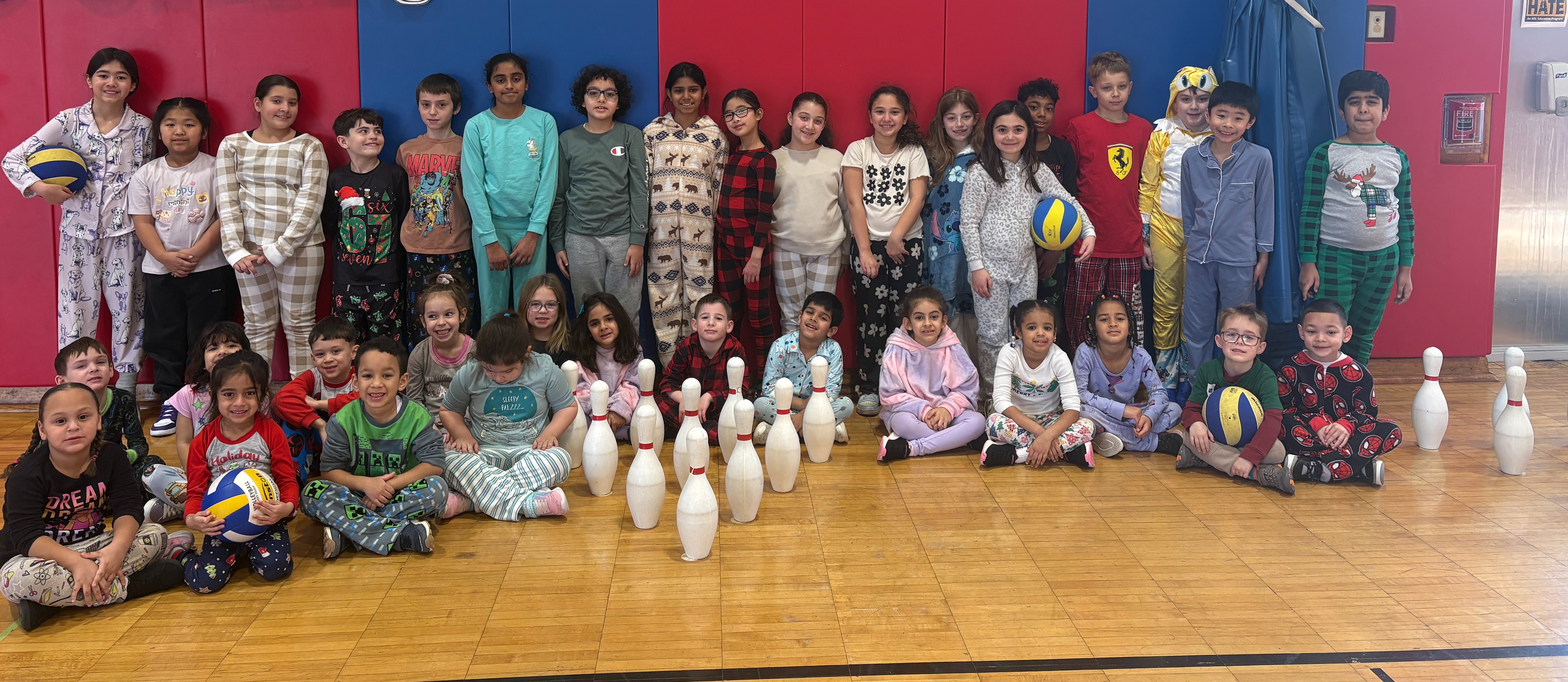 kindergarten and fourth grade bowling
